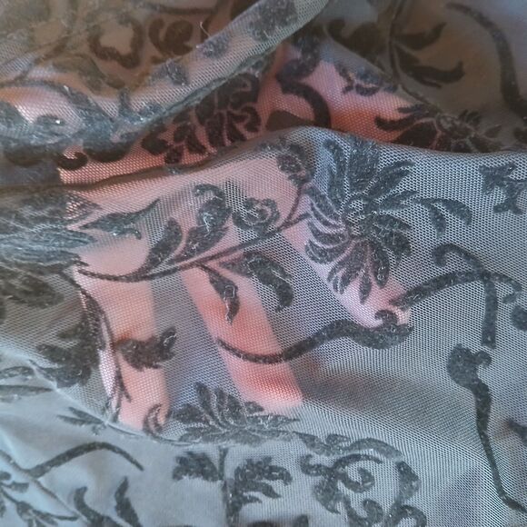 Black Velvet Floral Tights Size 3XL Footless Dark Romance Whimsigoth - Picture 5 of 10